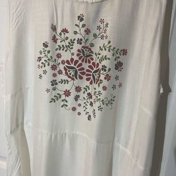 NWT VISHUDH Rayon white maxi dress with floral print red ,green & navy blue SZXL - Picture 11 of 14